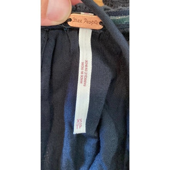 NWT Free People Ruffle Neck Mini Dress Size XS Women’s Black MSRP $69.95 - Picture 5 of 8